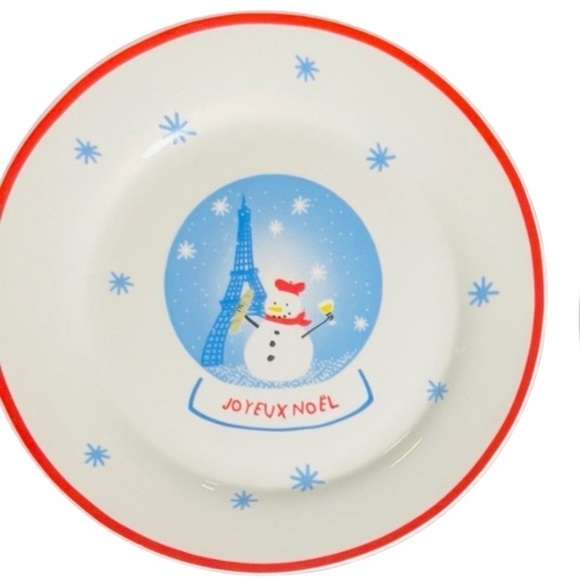 Sur La Table Christmas Snowman Dessert Plates 7.5" Set of 4 Holiday - Picture 11 of 12
